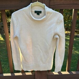 J. Crew Always Cream Knit Sweater Roll Neck Relaxed Fit